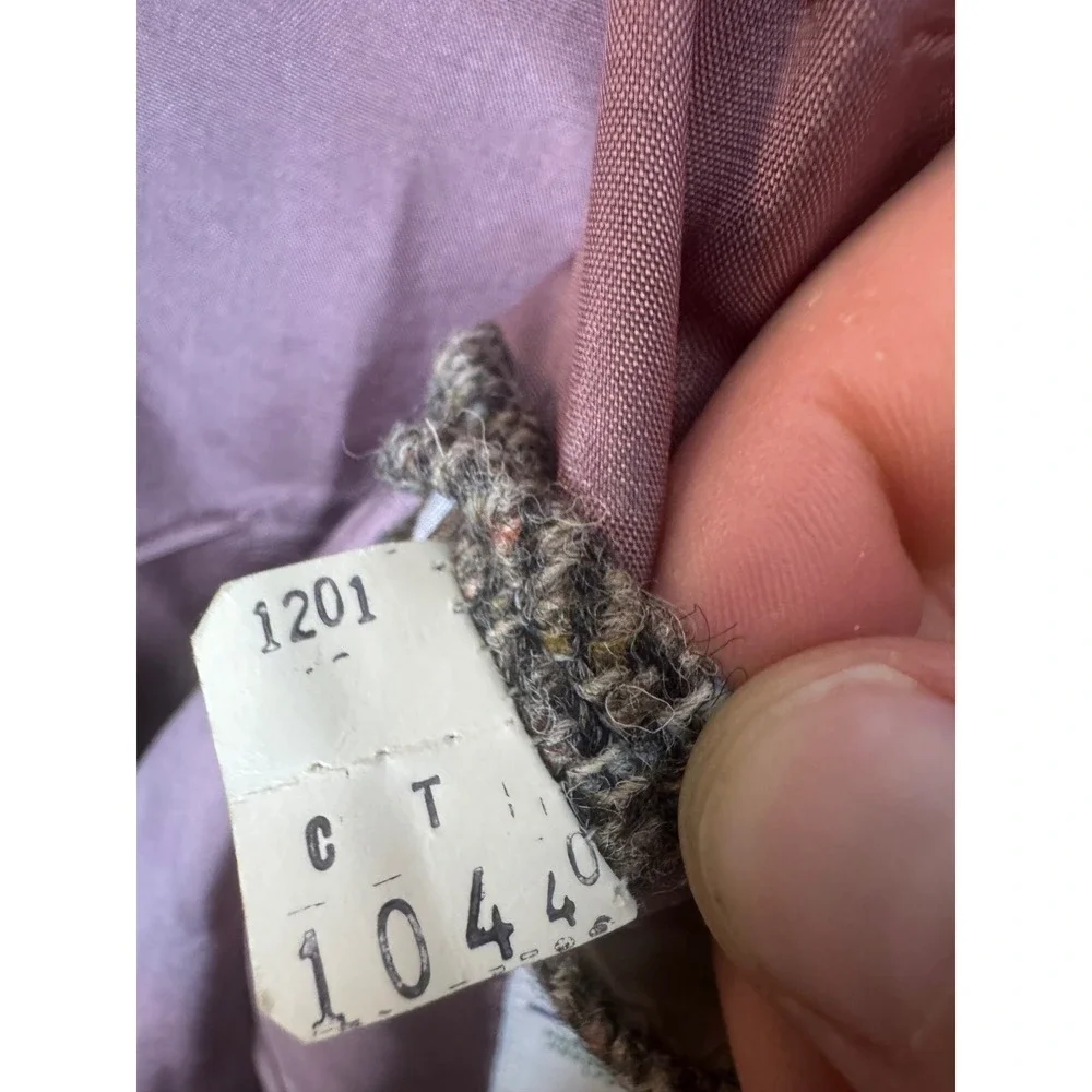 Harris Tweed Mens 40L Tall Brown Herringbone Wool Blazer Elbow Patches
